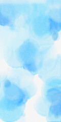 blue sky with clouds / watercolor paint / 