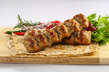 Minced meat kebab grilled barbeque