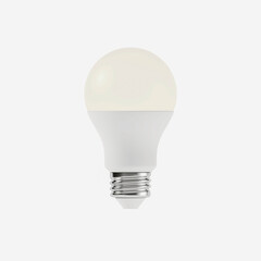 modern energy saving LED light bulb isolated on white background in studio, household items, 3d rendering