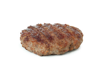 Tasty burger meat isolated on white background
