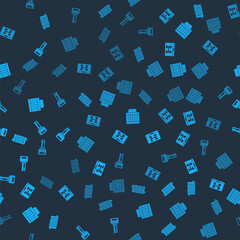 Set Car radiator cooling system, Diagnostics condition of car, air filter and key with remote on seamless pattern. Vector