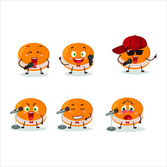 A Cute Cartoon design concept of orange dorayaki singing a famous song. Vector illustration
