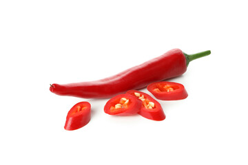 Red hot chili pepper isolated on white background