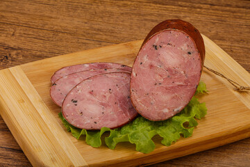 Smoked ham sausage with spices
