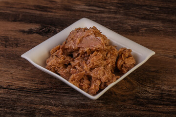 Canned tuna fillet for salad
