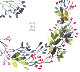 Watercolor floral wreath