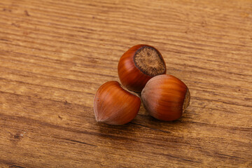 Hazelnut heap isolated over background