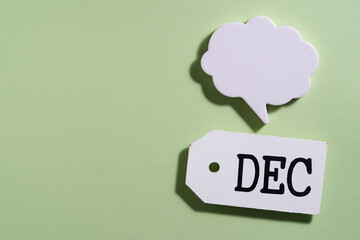 month disember with speech bubble for copy space