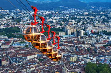Famous funicular in Grenoble, France