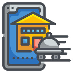 food delivery line icon