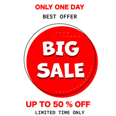 Red sale sign. Big sale icon. sale vector sign
