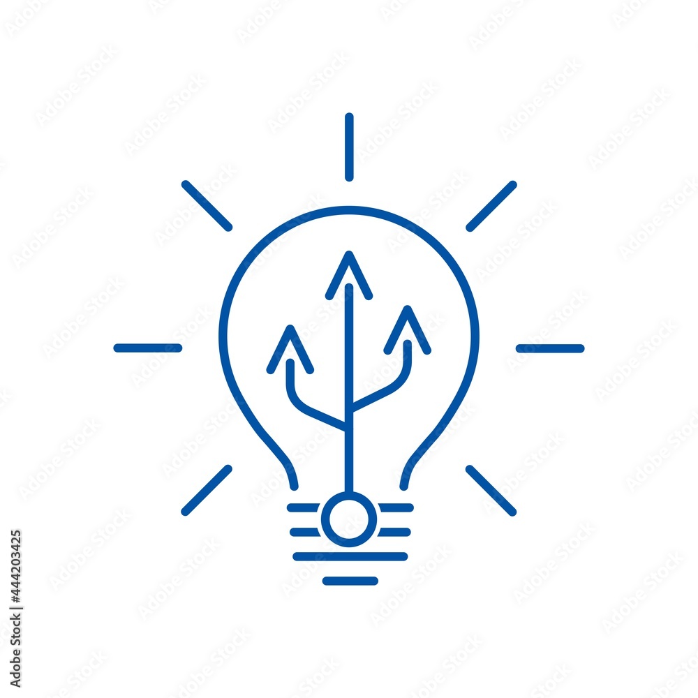 Poster creative function. increased opportunities. vector linear icon isolated on white background.