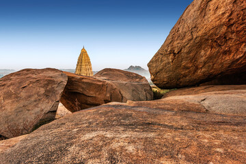 Stunning view at Sree Virupaksha Temple, Hampi, Karnataka, India