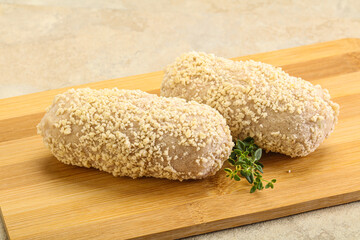 Raw chicken cutlet for roast