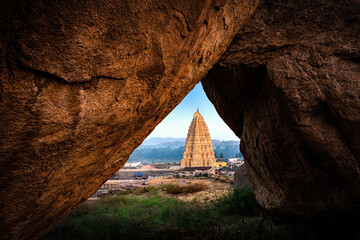Stunning view at Sree Virupaksha Temple, Hampi, Karnataka, India