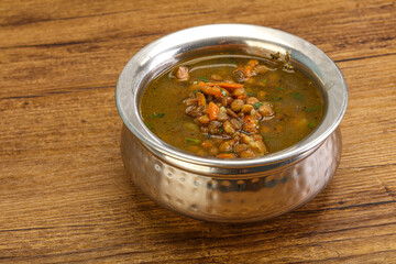 Lentil soup with chicken and vegetables