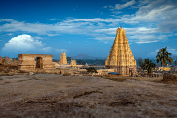 Stunning view at Sree Virupaksha Temple, Hampi, Karnataka, India