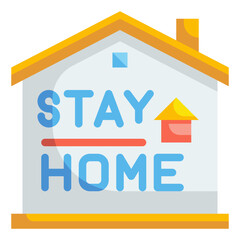 stay home flat icon