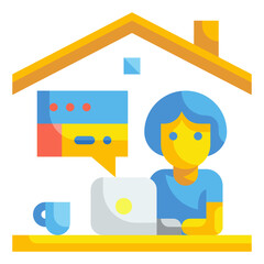 working flat icon