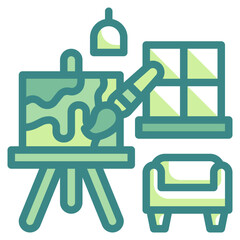 painting blue line icon