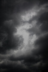 Obraz premium dark storm clouds in the sky close-up