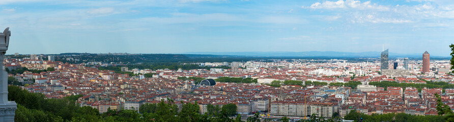 Fototapeta na wymiar Aerial panorama of Lyon city