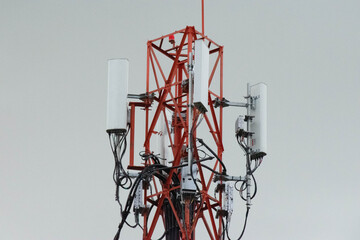 Antenna transmission communication. Cell phone signal base station.