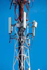 Antenna transmission communication. Cell phone signal base station.