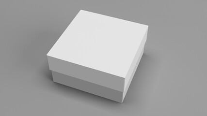 Box mockup. Square box mockup. Realistic perspective view of cardboard box mockup. Gift box mockup. 3D Illustration. 