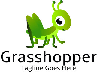 Cute Grasshopper Logo Design