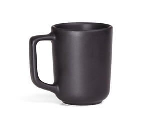 Black coffee mug with espresso isolated
