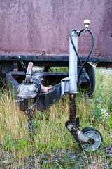 Old trailer for transport with car / auto
