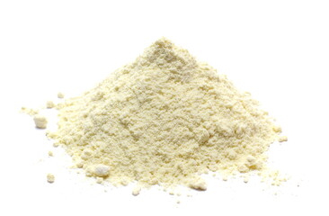 Millet flour pile isolated on white background