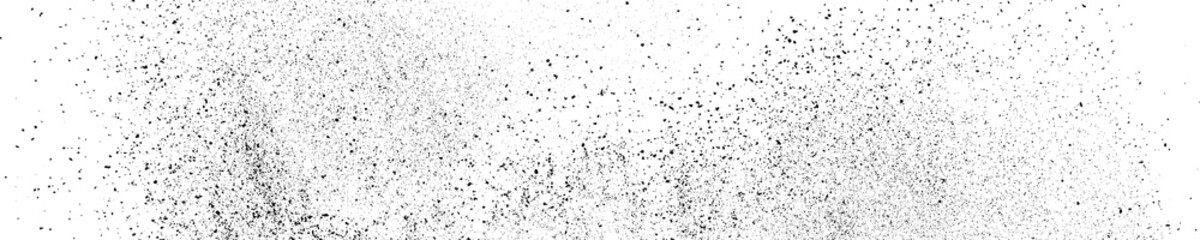Fototapeta premium Black Grainy Texture Isolated On White. Panoramic Background. Dust Overlay. Dark Noise Granules. Wide Horizontal Long Banner For Site. Vector Illustration, EPS 10.