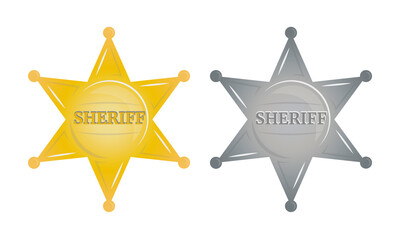 Sheriff stars - Gold and Silver