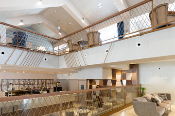 Interior of hotel lounge cafe bar