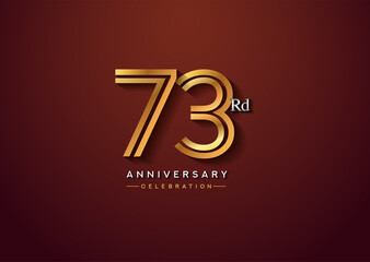 73rd anniversary celebration logotype with linked number gold and silver color isolated on elegant color. vector anniversary for celebration, invitation card, and greeting card