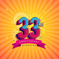 33rd Anniversary Celebration With Fireworks And Celebration background.