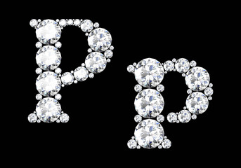 diamond letters with gemstones (high resolution 3D image)