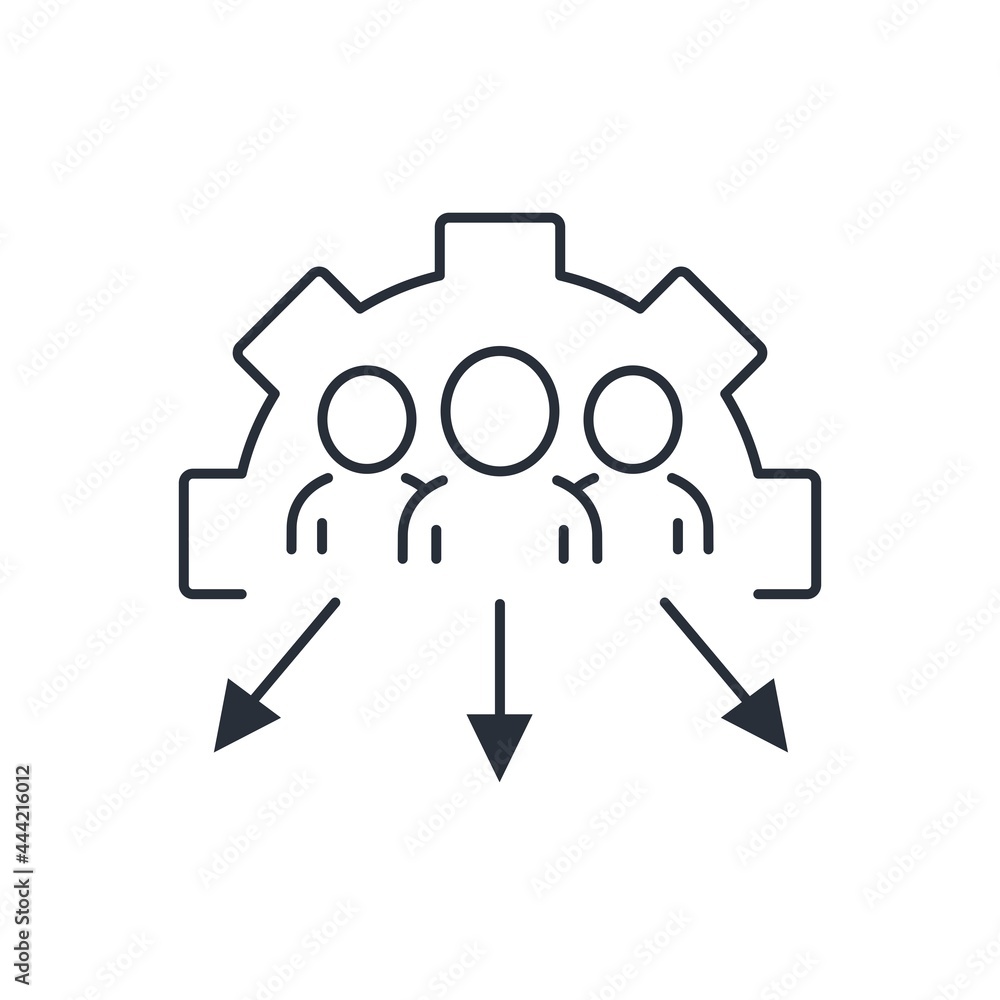 Poster allocation. vector linear icon isolated on white background.
