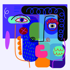 Portrait abstract design background vector illustration.