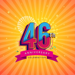46th Anniversary Celebration With Fireworks And Celebration background.