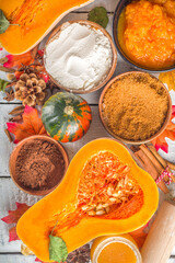 Autumn pumpkin spice baking background