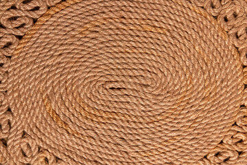 Close up view of brown rope pattern.