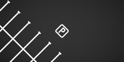 Parking markup on black background illustration