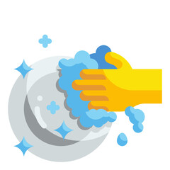 washing plate flat icon
