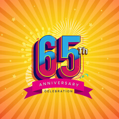 65th Anniversary Celebration With Fireworks And Celebration background.