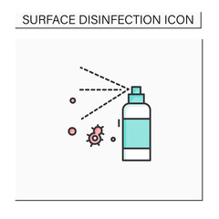 Antibacterial spray color icon. Antiseptic solution bottle linear pictogram. Concept of hygiene, corona virus infection preventive measure and hand washing.Isolated vector illustration