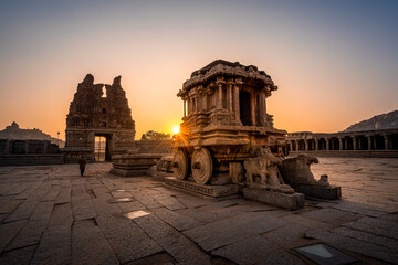 Vijaya Vitthala Temple. Beautifully carved out of a monolith rock, Hampi, Karnataka, India