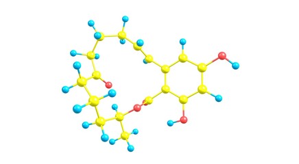 Zearalenone molecular structure isolated on white